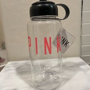 PINK Victoria's Secret Clear Bottle with Pink Letters
